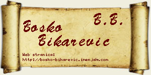 Boško Bikarević vizit kartica